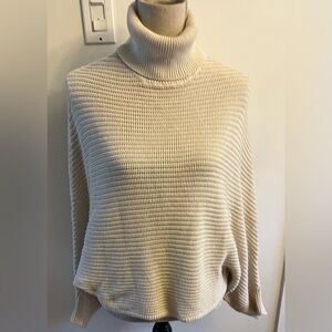 REVAMPED Crop Batwing Turtleneck Sweater XL Cream